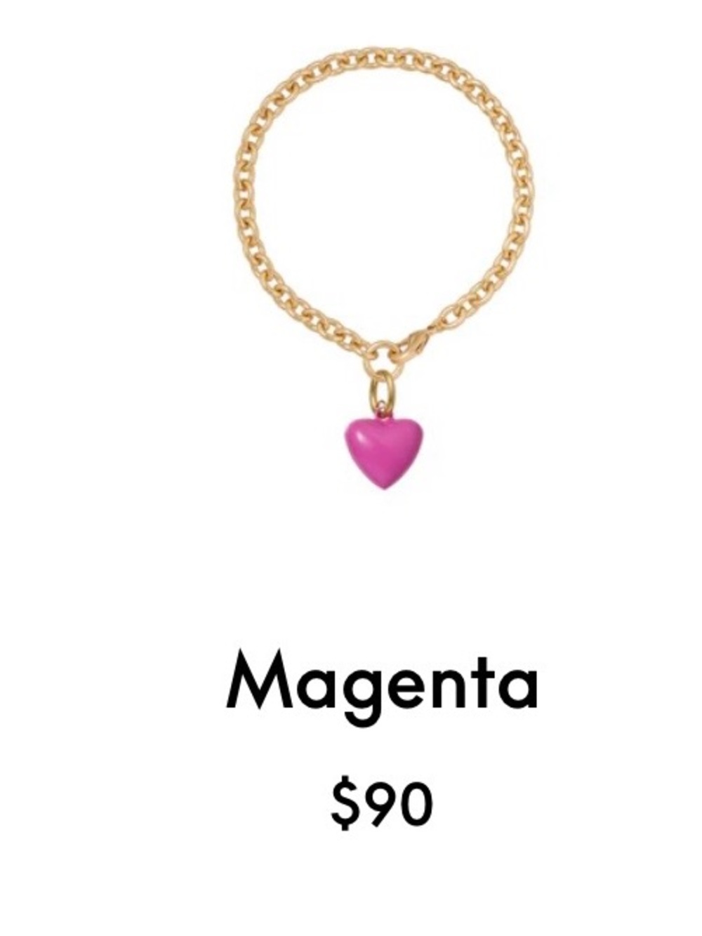 ROXANNE ASSOULIN The Mini Puffy Heart Charm Bracelet magenta